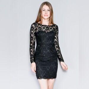 BCBG MaxAzria Black Lace Arlena Mini Dress Size 0